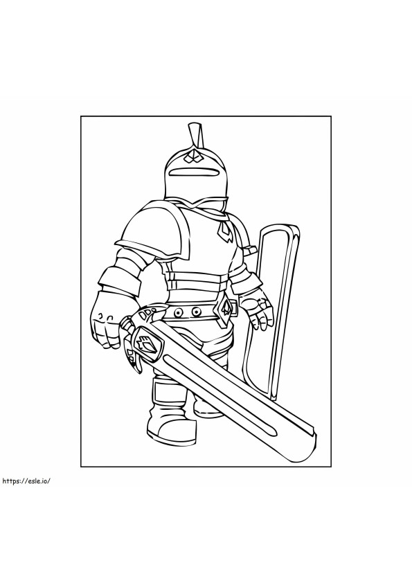Ksatria Roblox Dengan Pedang Gambar Mewarnai