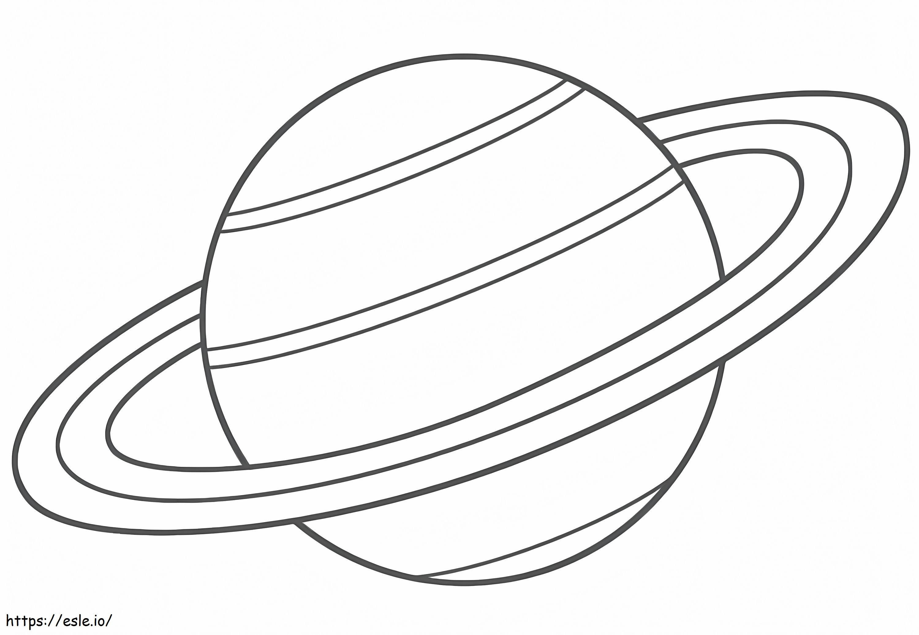 Saturno simple para colorear