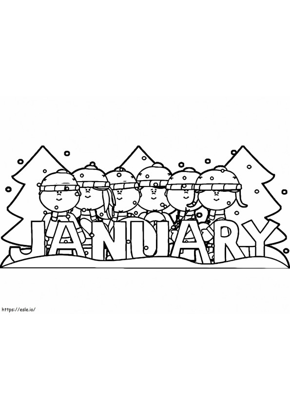 Kids January Coloring Page coloring page