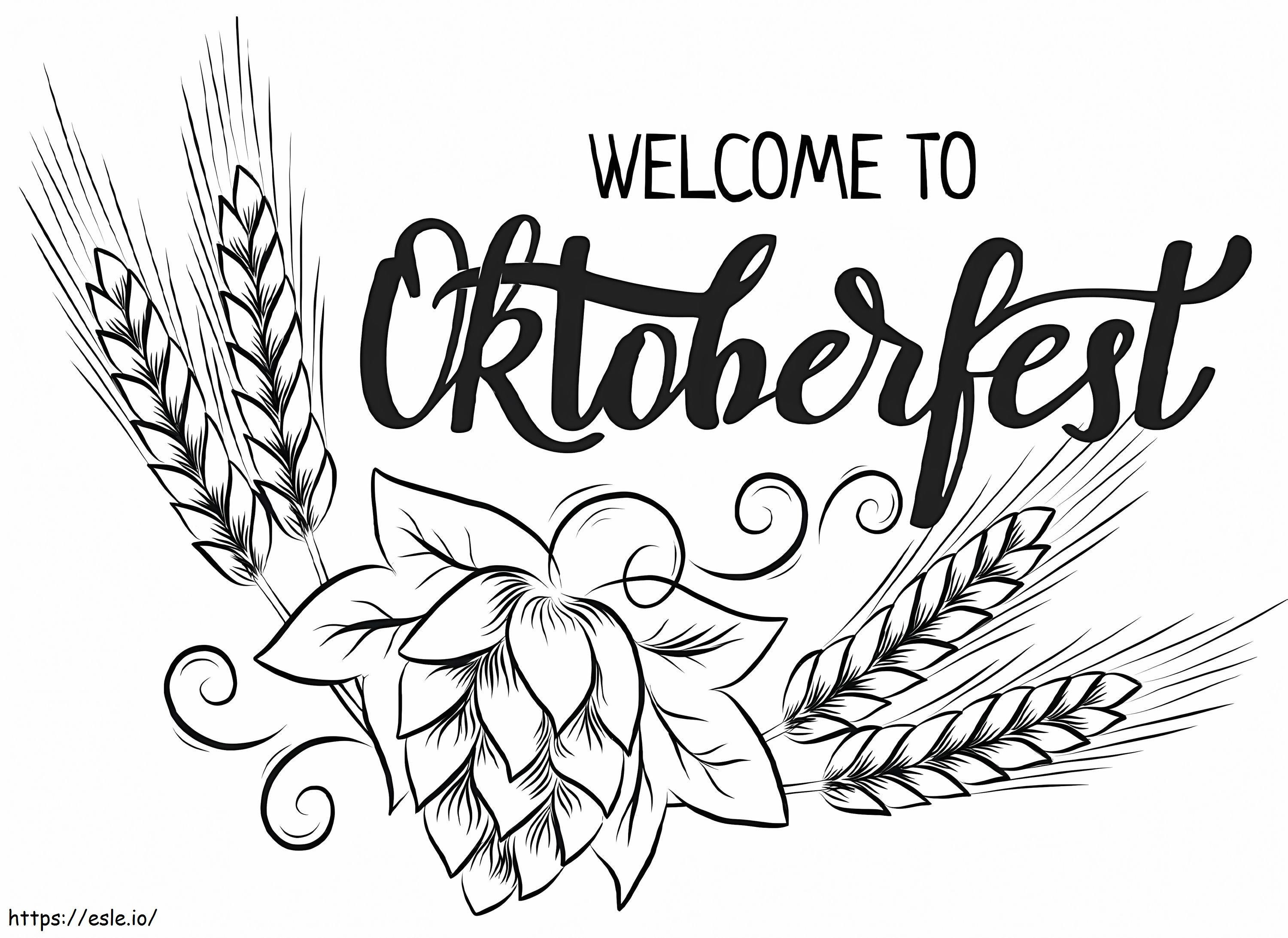 Bem-vindo à Oktoberfest para colorir