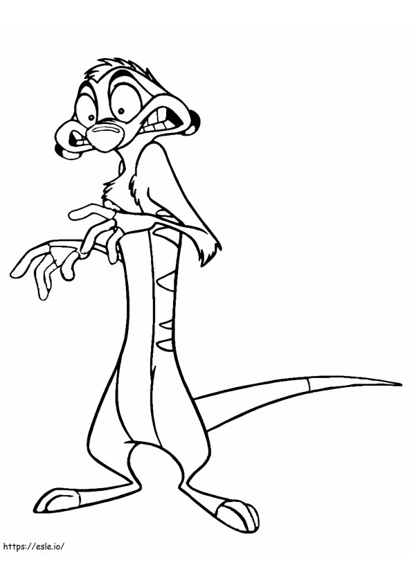 Scared Timon coloring page