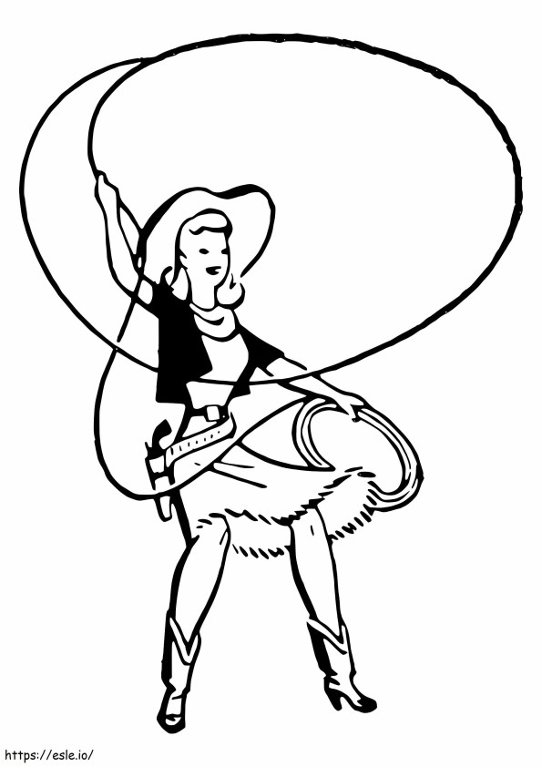 Print Cowgirl coloring page
