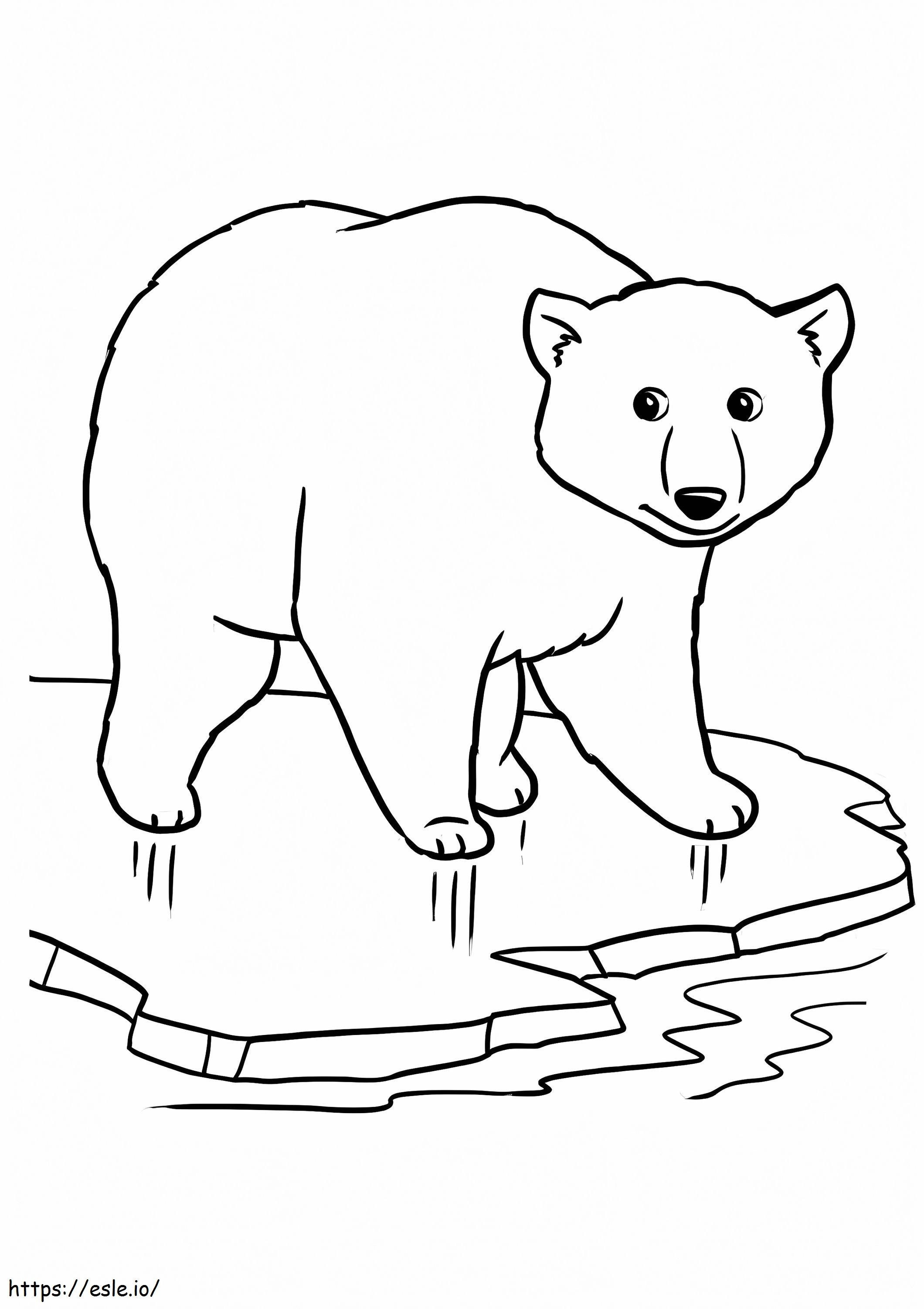 Urso de gelo sorrindo para colorir