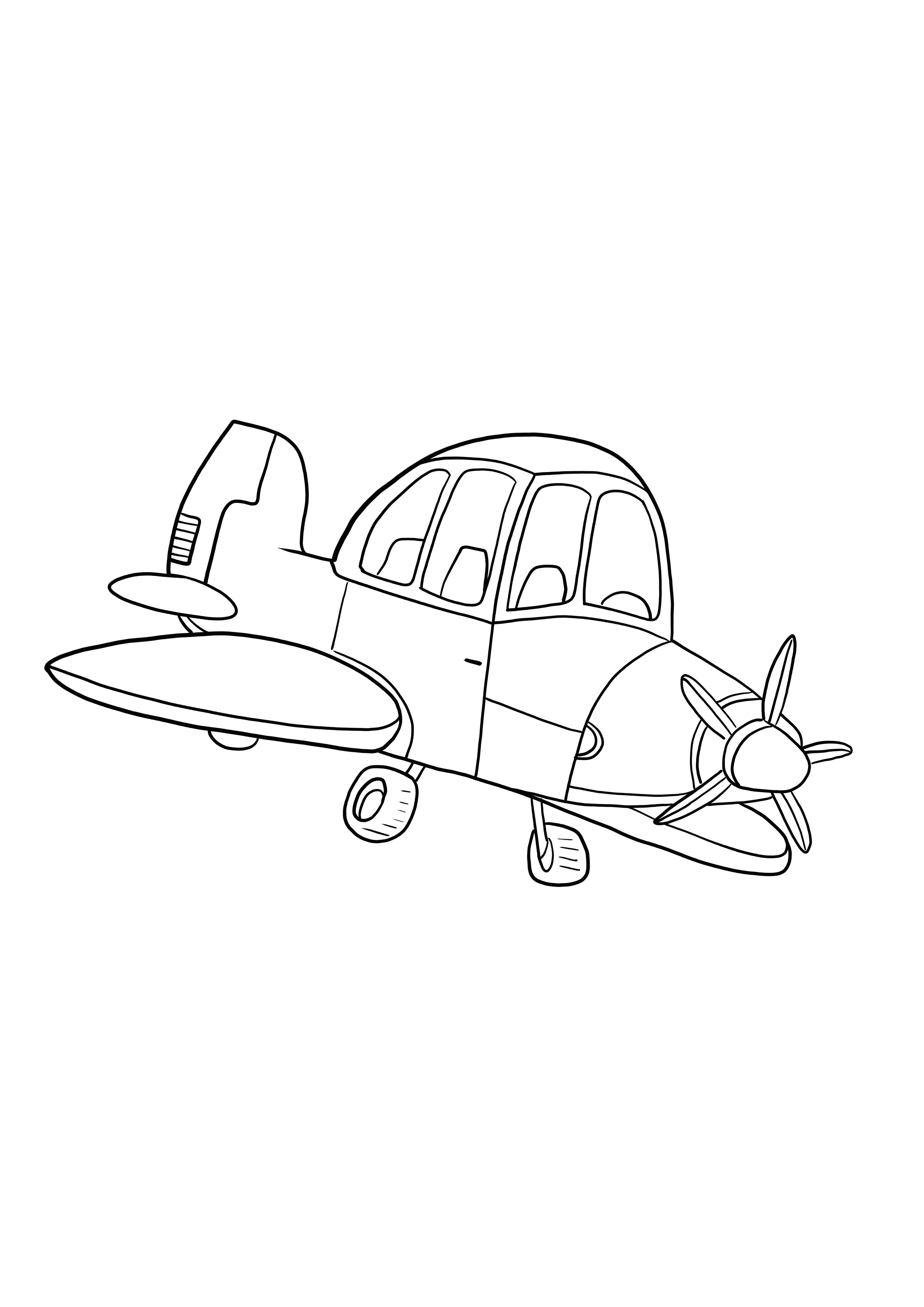 small plane free to color and print