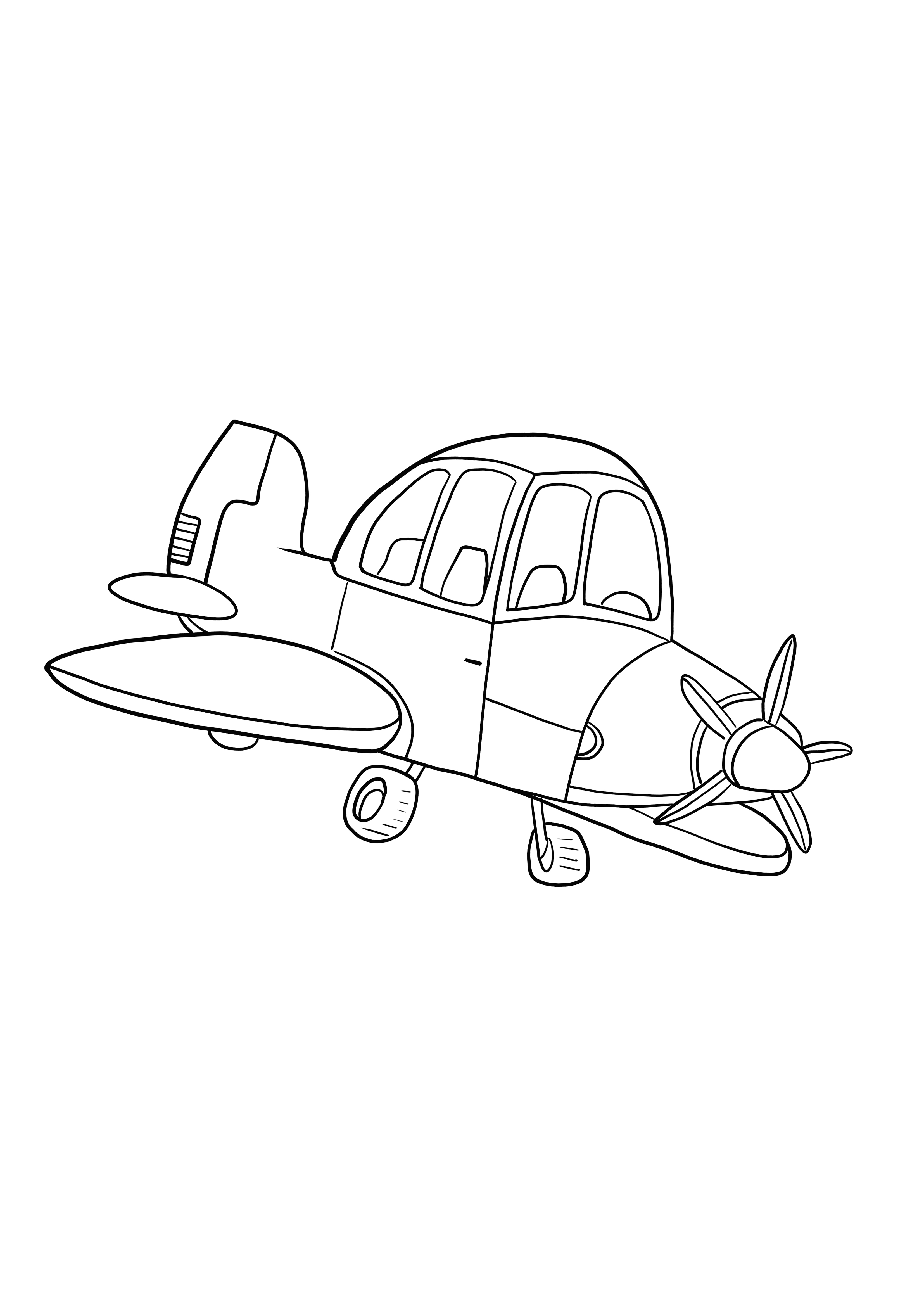 small plane free to color and print