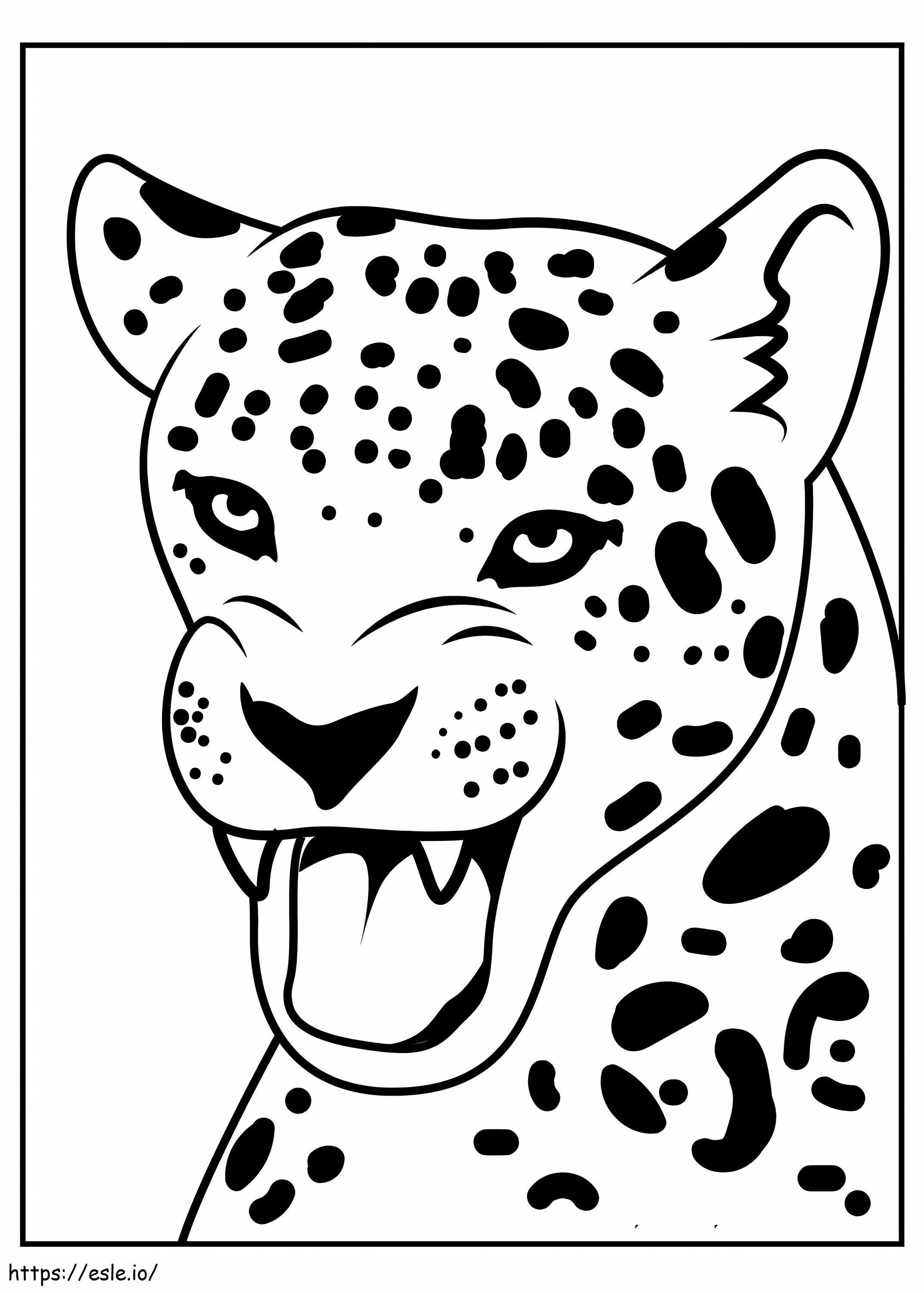 Jaguarin kasvot värityskuva