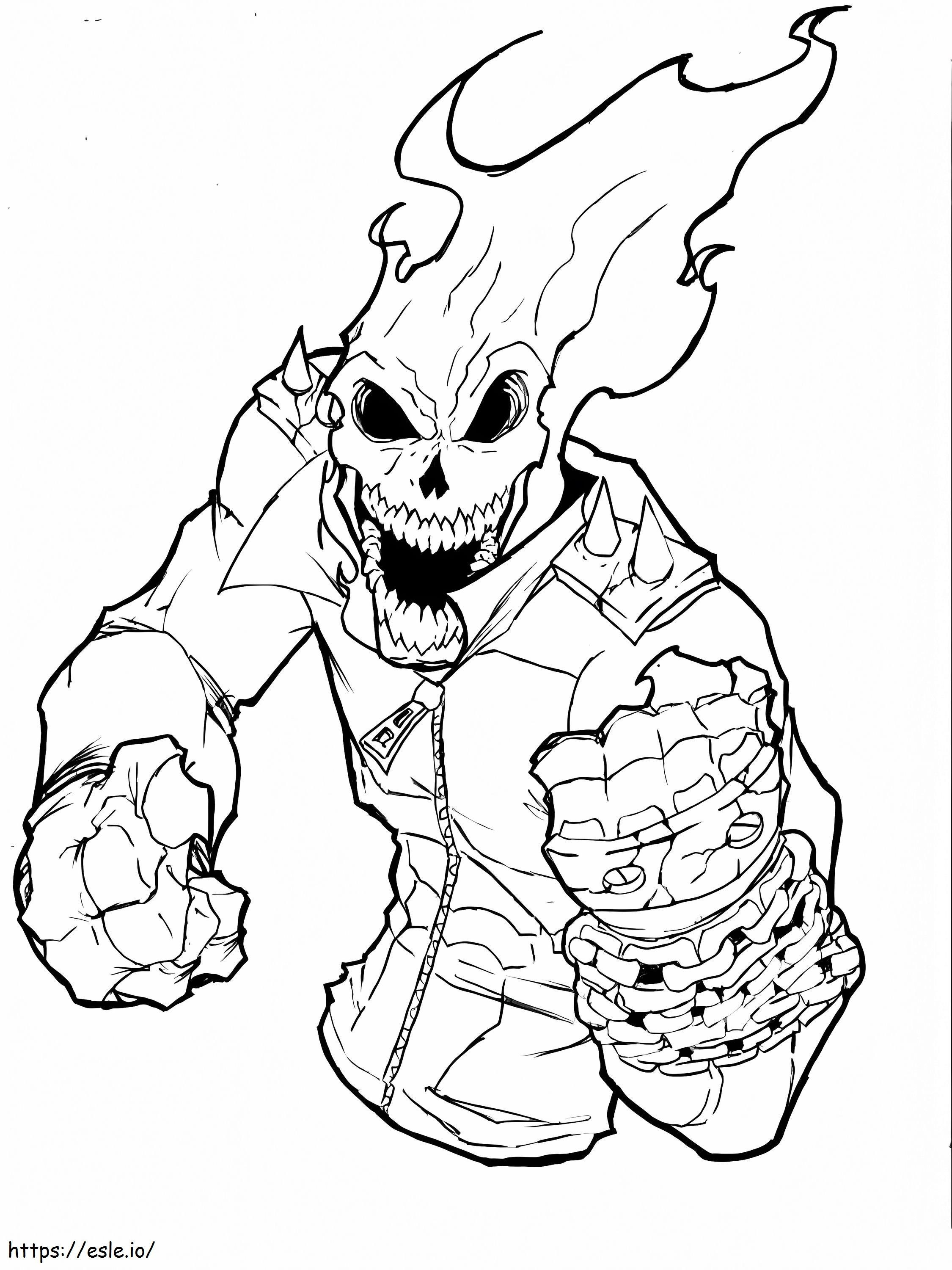 Angry Ghost Rider coloring page