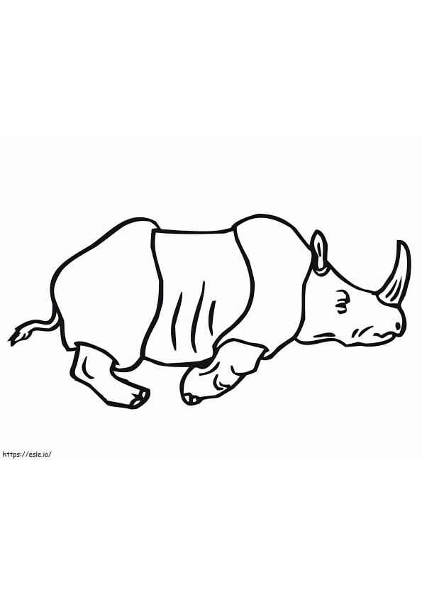 Running Indian Rhino coloring page