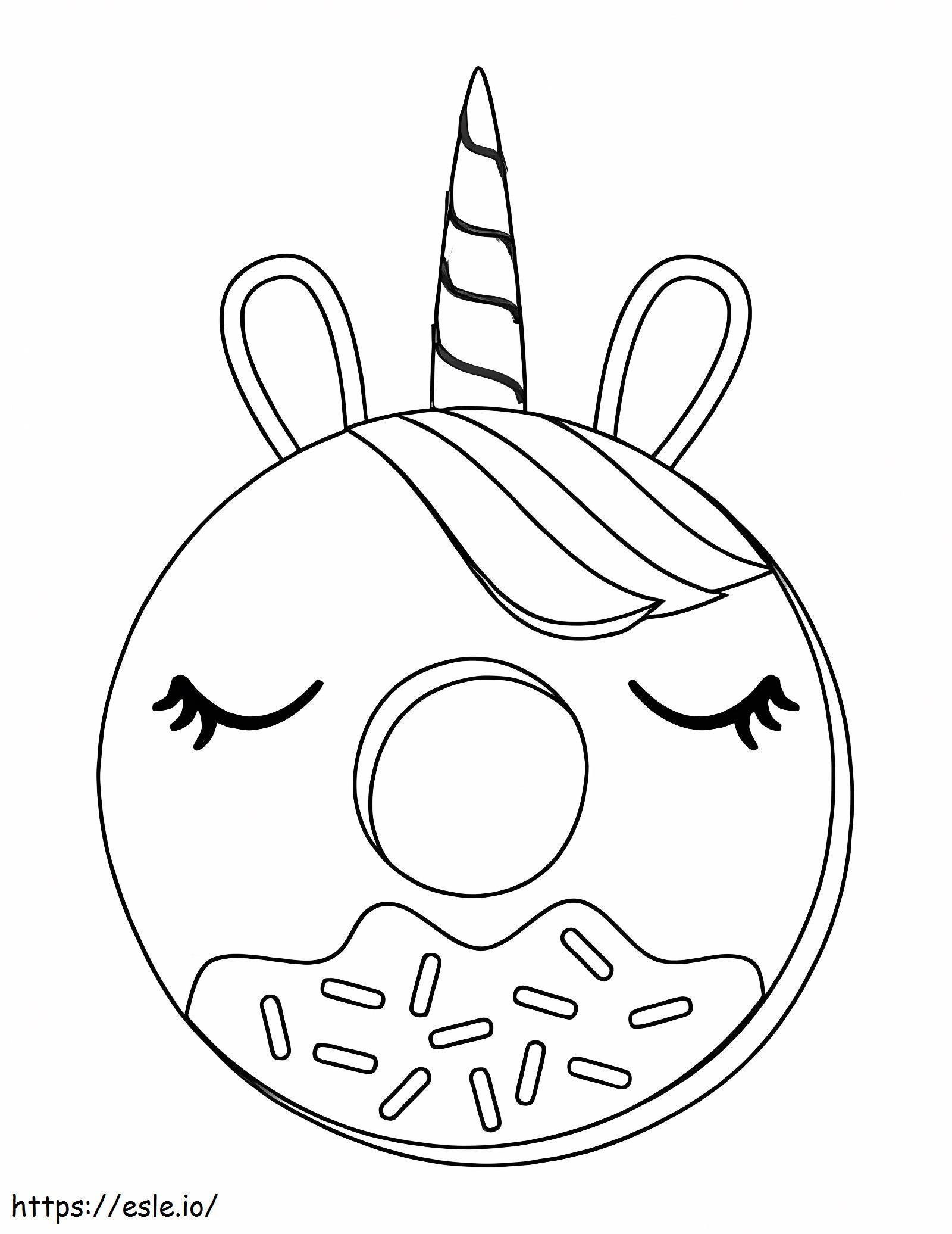 Unicorn Donut coloring page