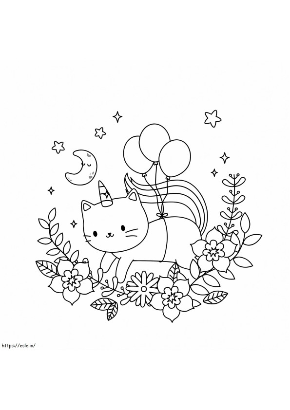 Unicorn Cat Free coloring page