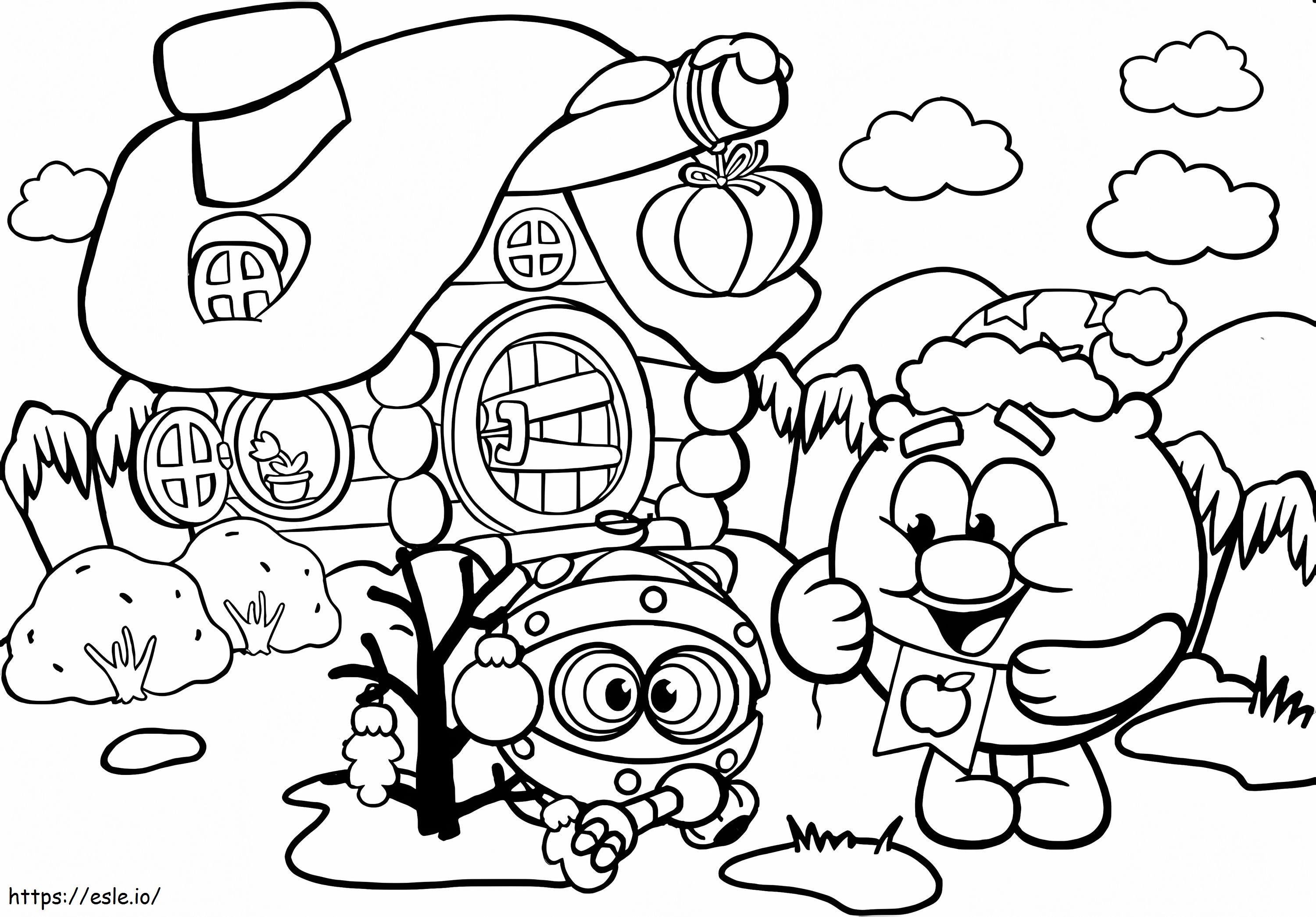 BoboRiki And Robot Coloring Page