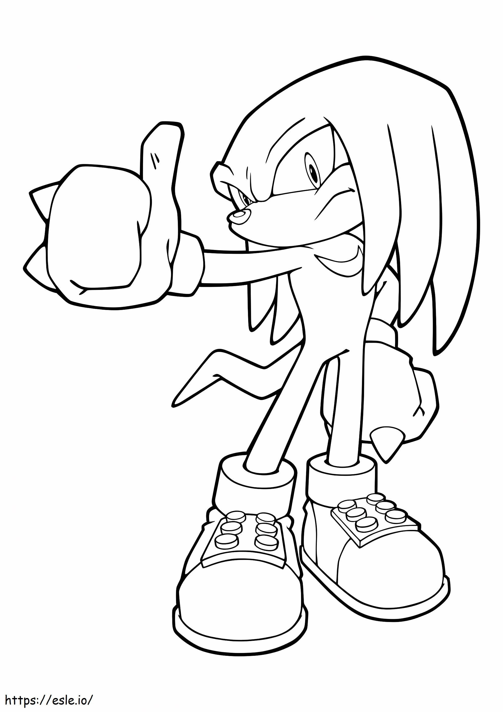 Knuckles The Echidna Is Cool coloring page