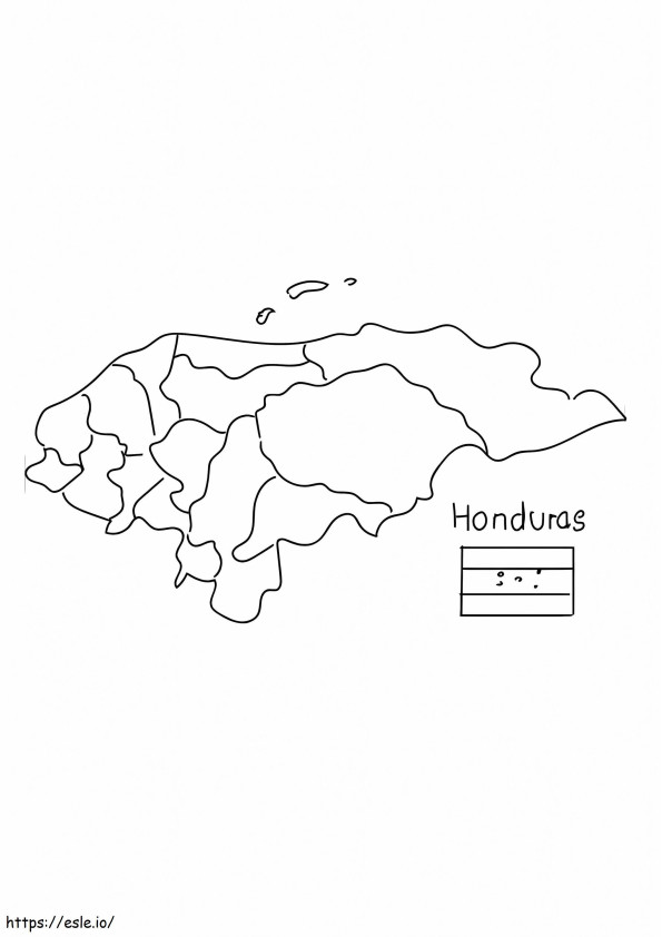 Honduras kaart kleurplaat