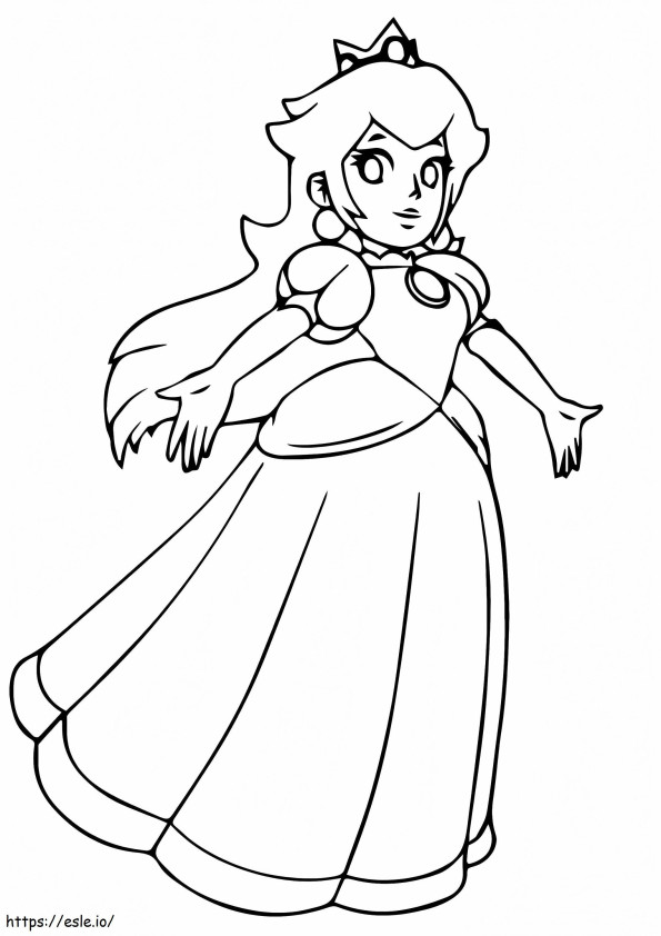 1530504715 Princess Peach Danceing A4 coloring page