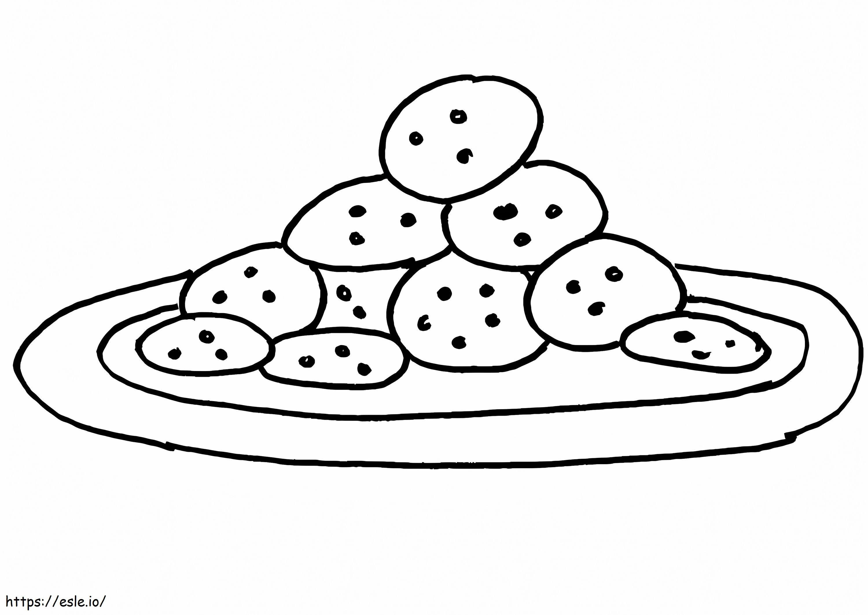 Cookies On Plate 1 coloring page