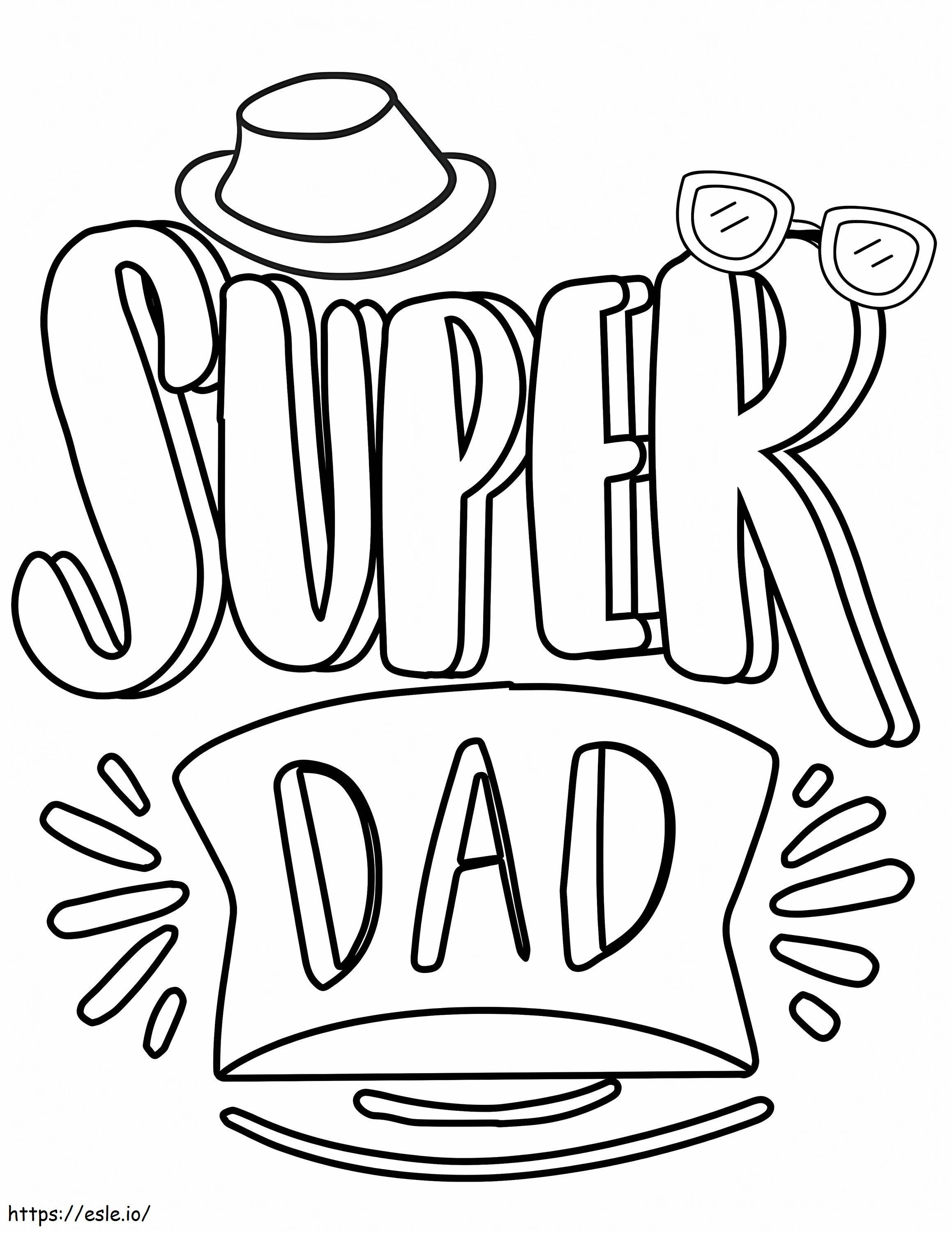 Super Dad Free Printable coloring page