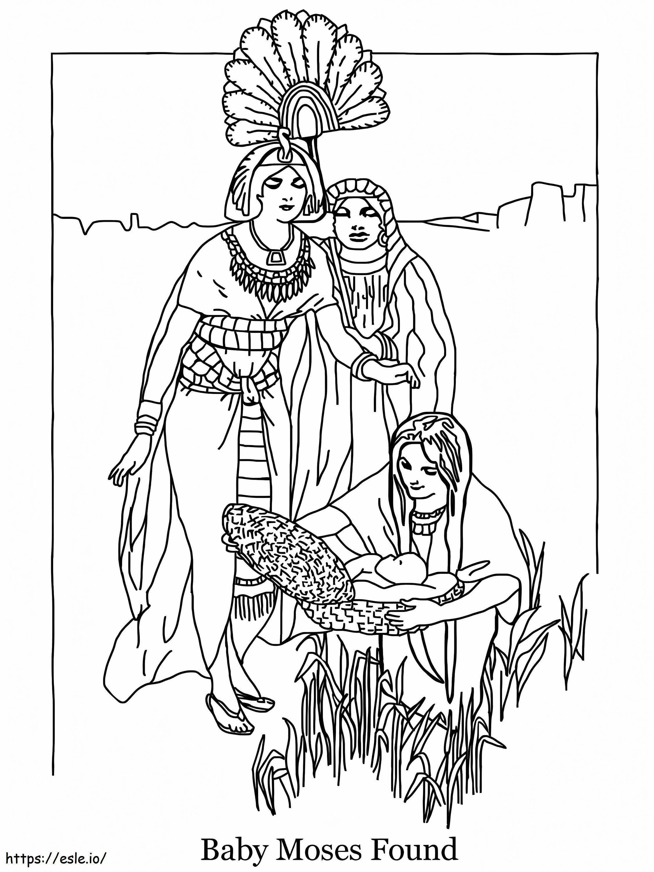 Baby Moses Found coloring page