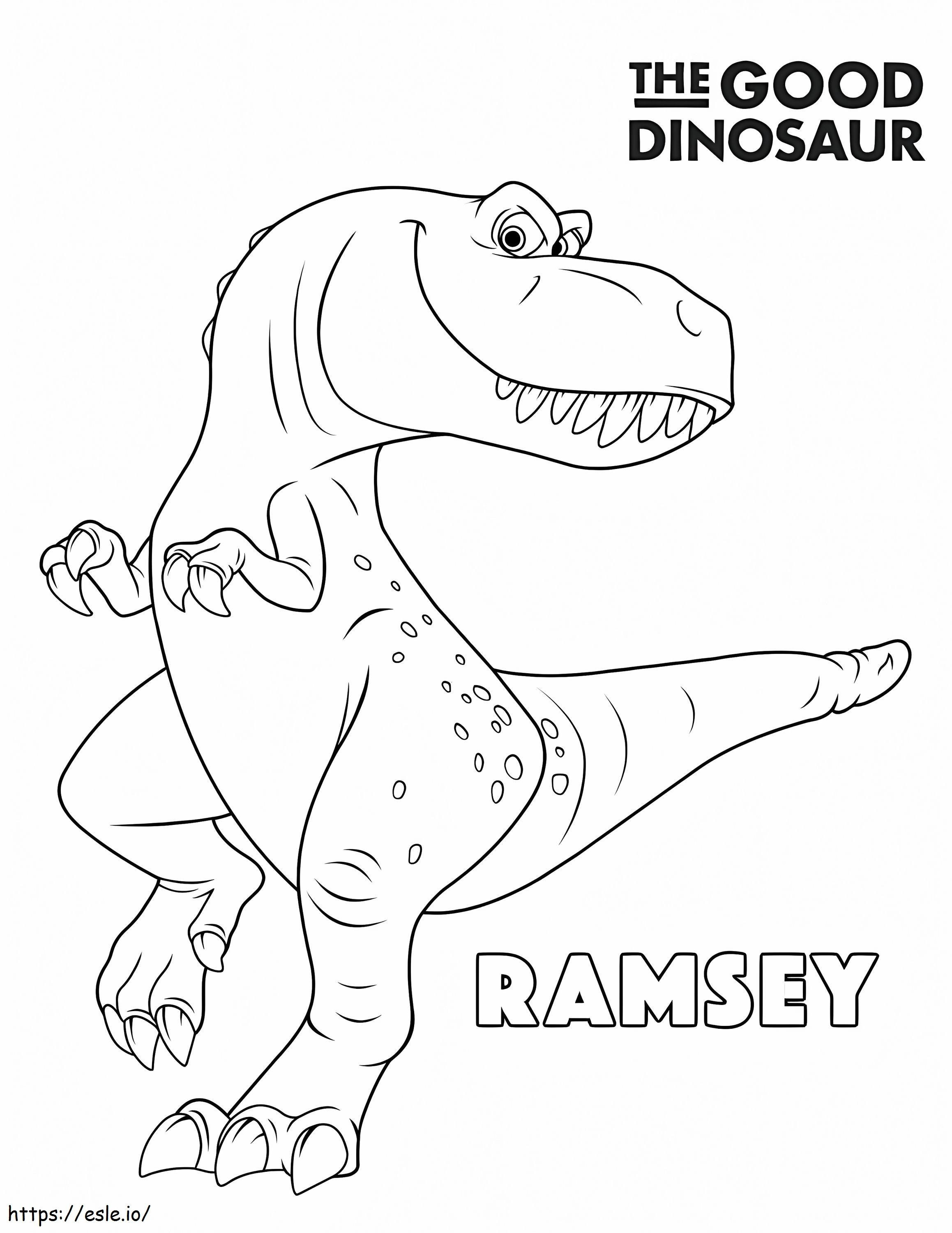 Coloriage Ramsey du bon dinosaure à imprimer dessin