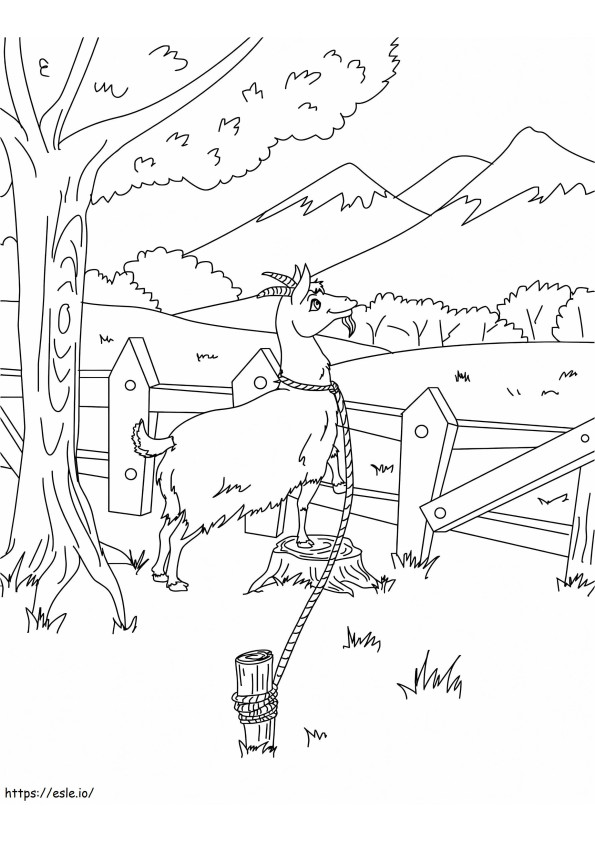 Goat In The Stable coloring page