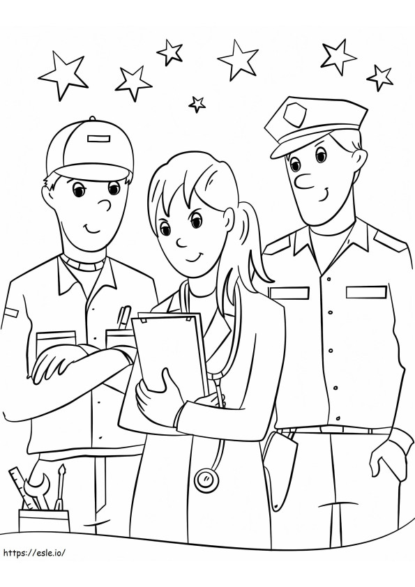 Community Helpers coloring page