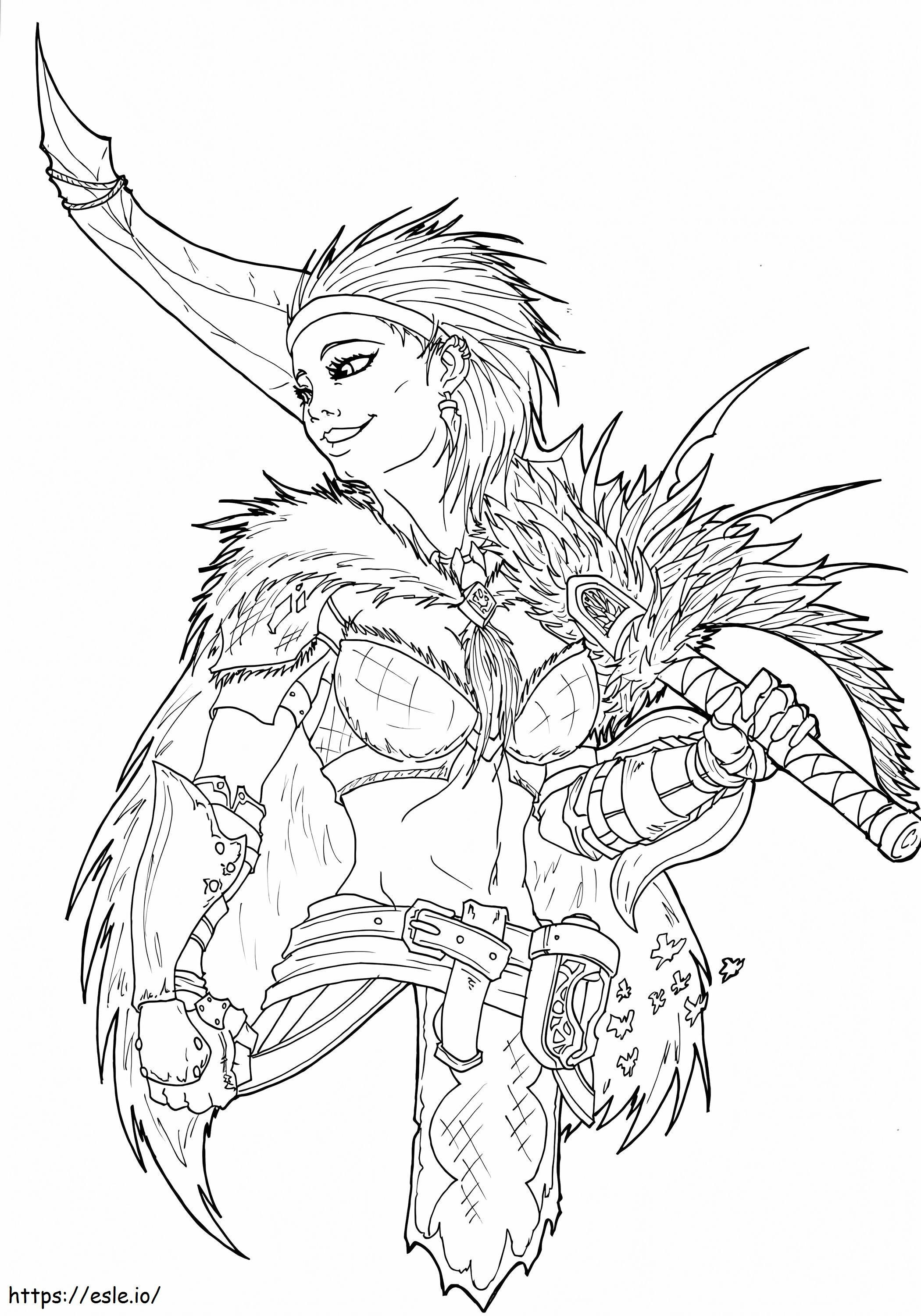 Character Monster Hunter coloring page