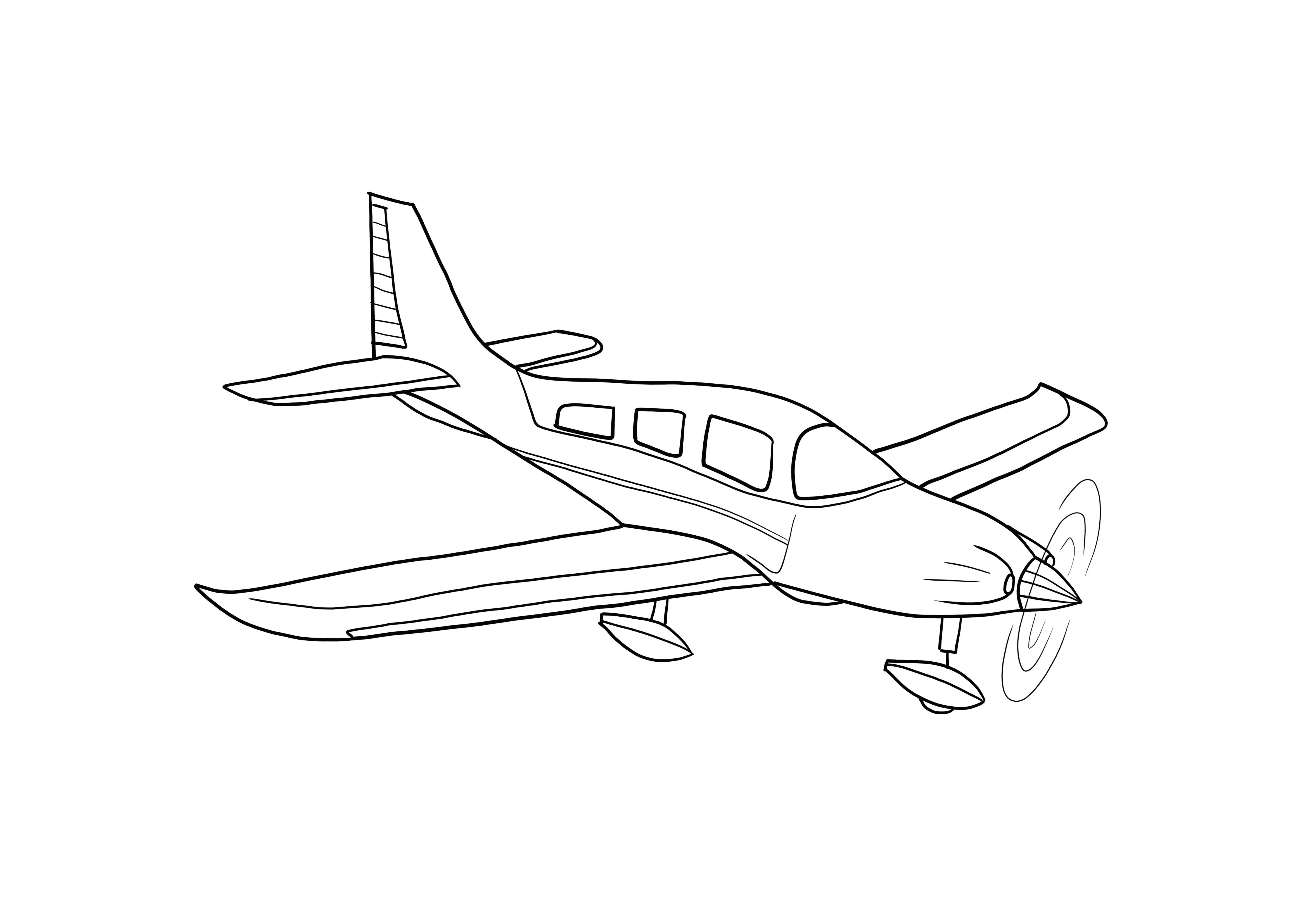 super easy plane coloring page for free
