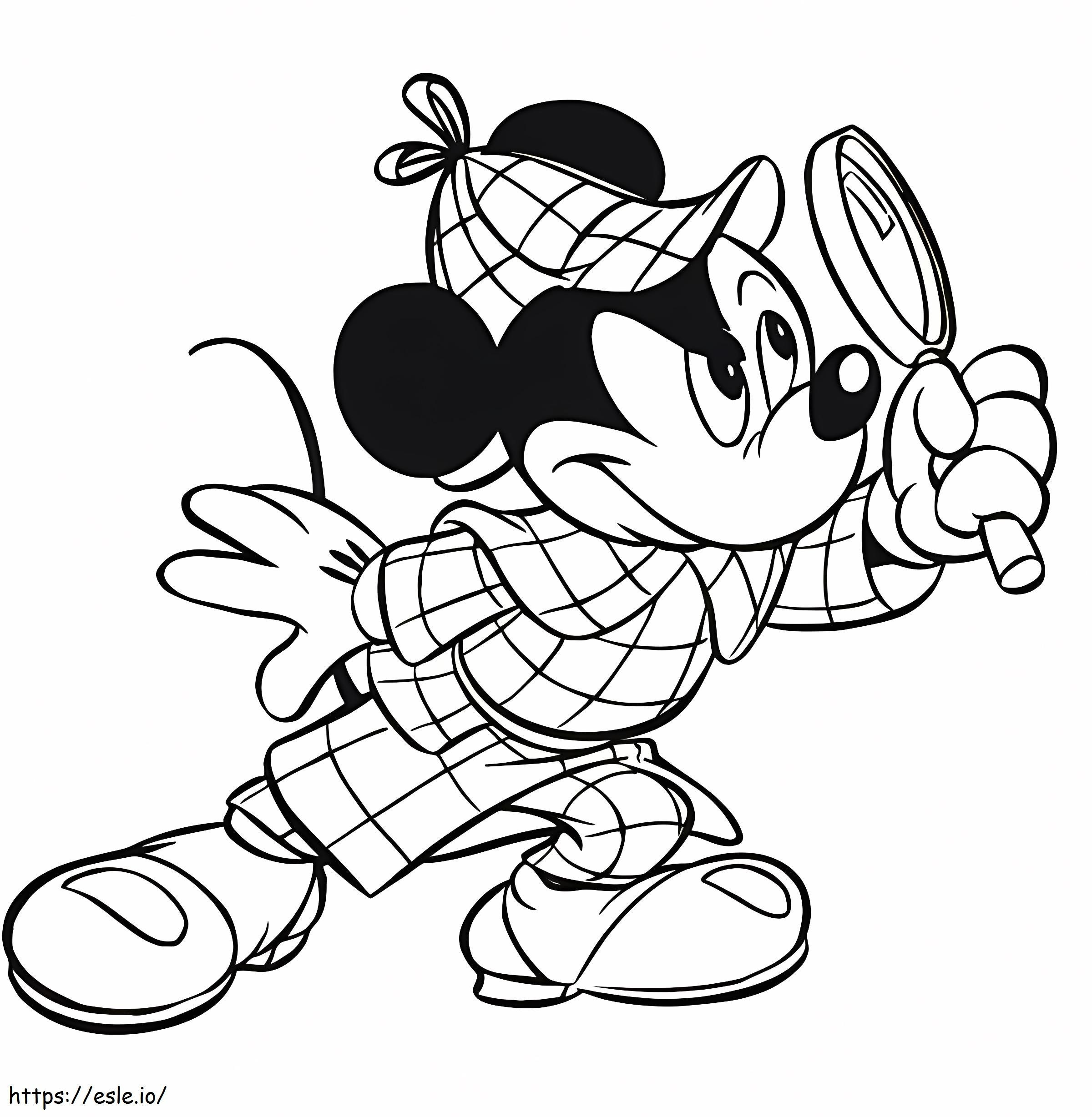 Coloriage Mickey Mouse Le Détective à imprimer dessin
