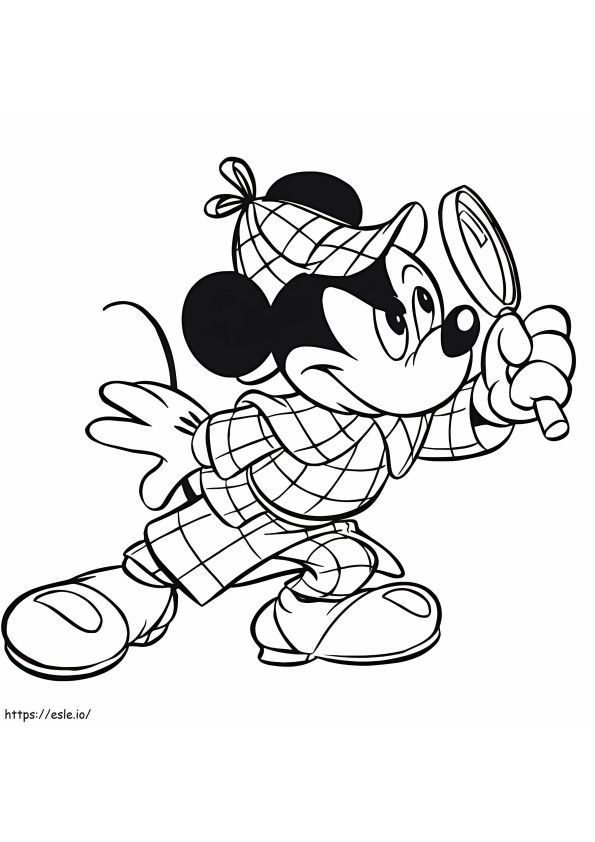 Mickey Mouse Le Detective coloring page