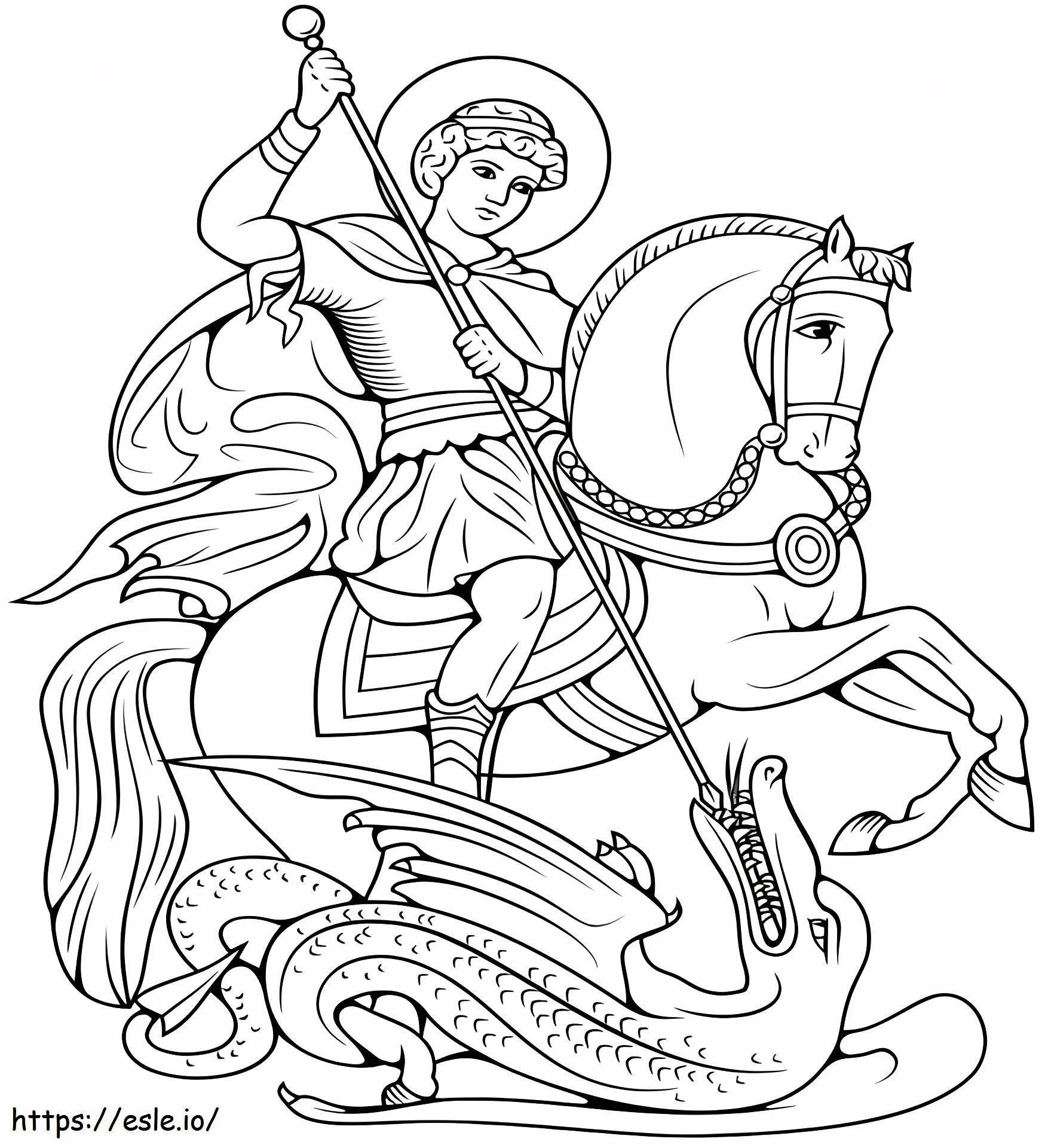 1527061736_Saint George Slaying The Dragon coloring page