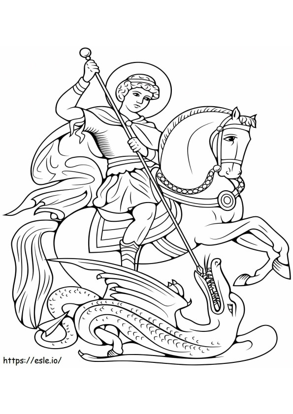 1527061736_Saint George Slaying The Dragon coloring page