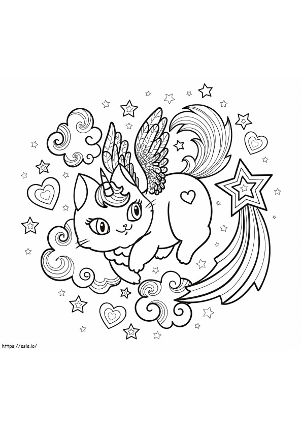 Awesome Unicorn Cat coloring page