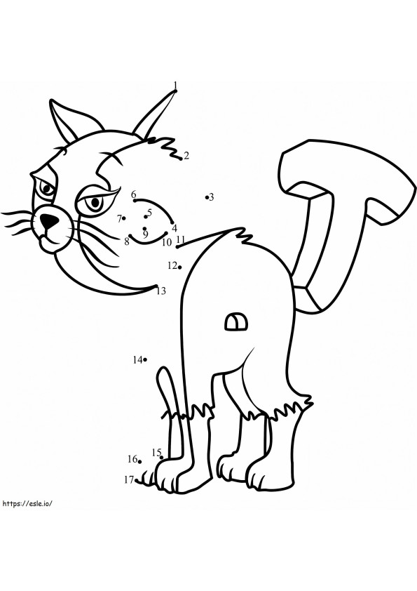 Cat Color By Number coloring page