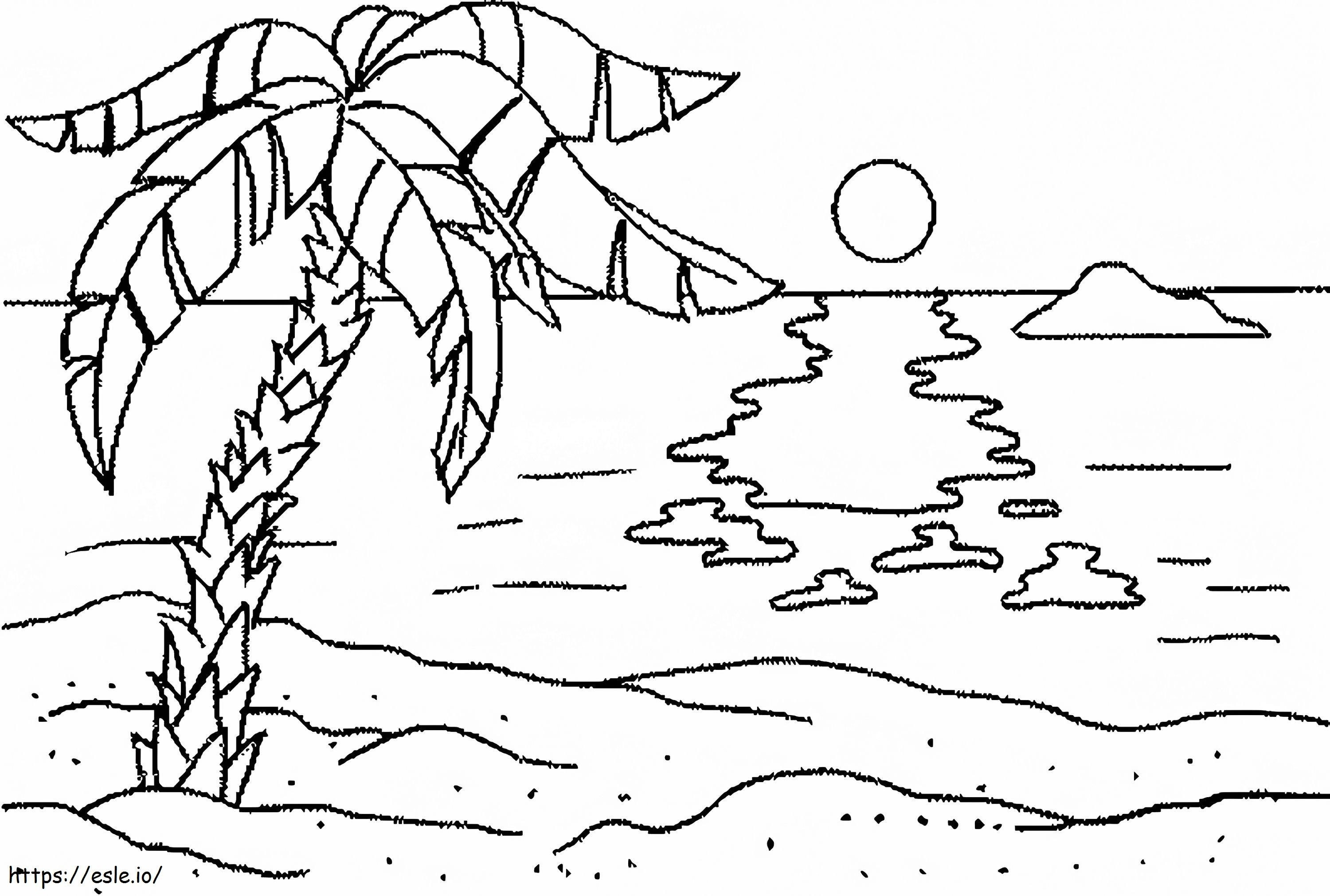 Sunset On The Beach coloring page