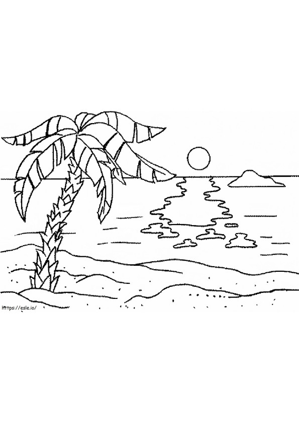 Sunset On The Beach coloring page