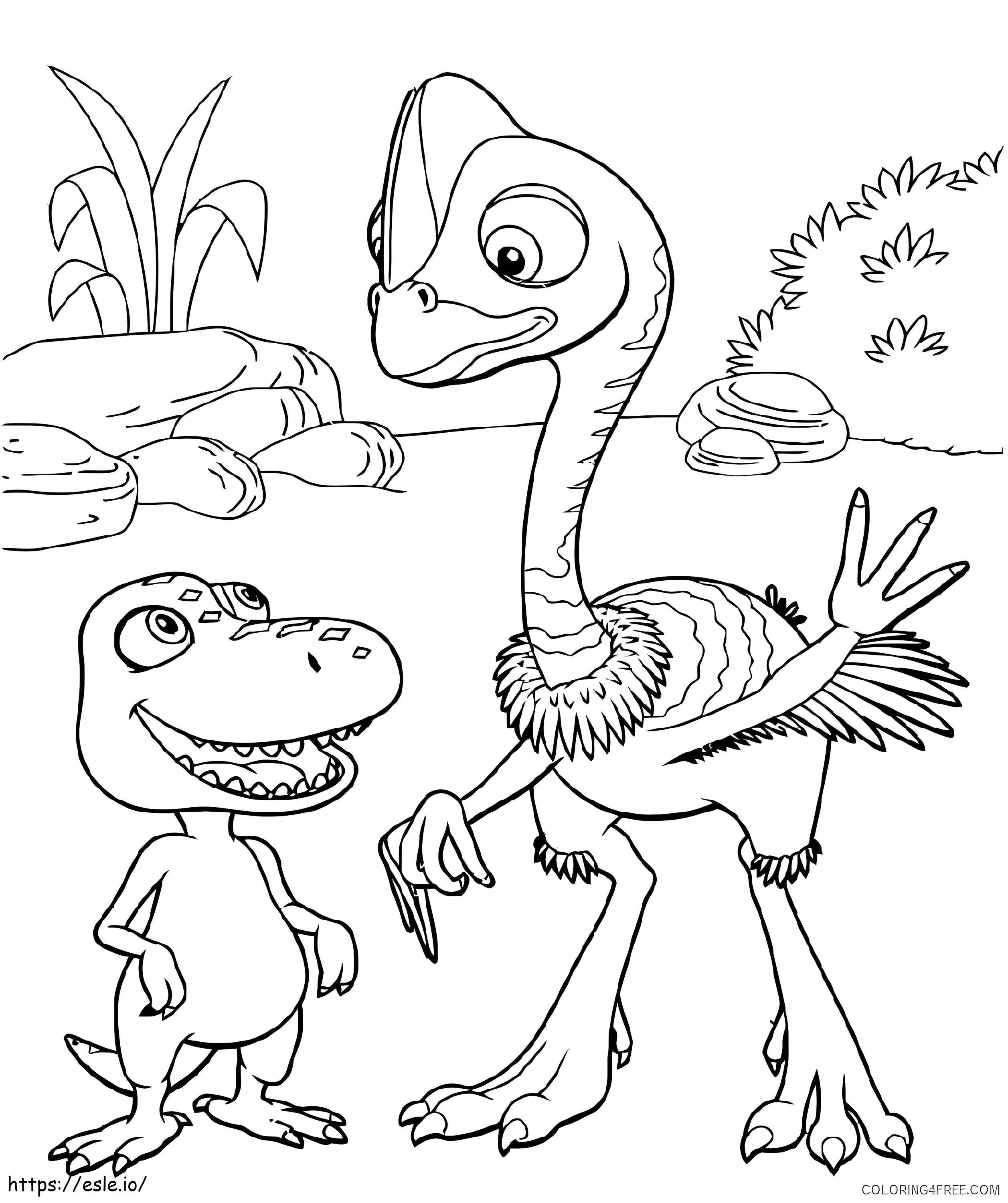 Dinosauro e amico da colorare