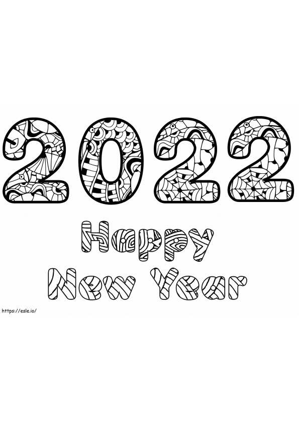 New Year 2022 coloring page