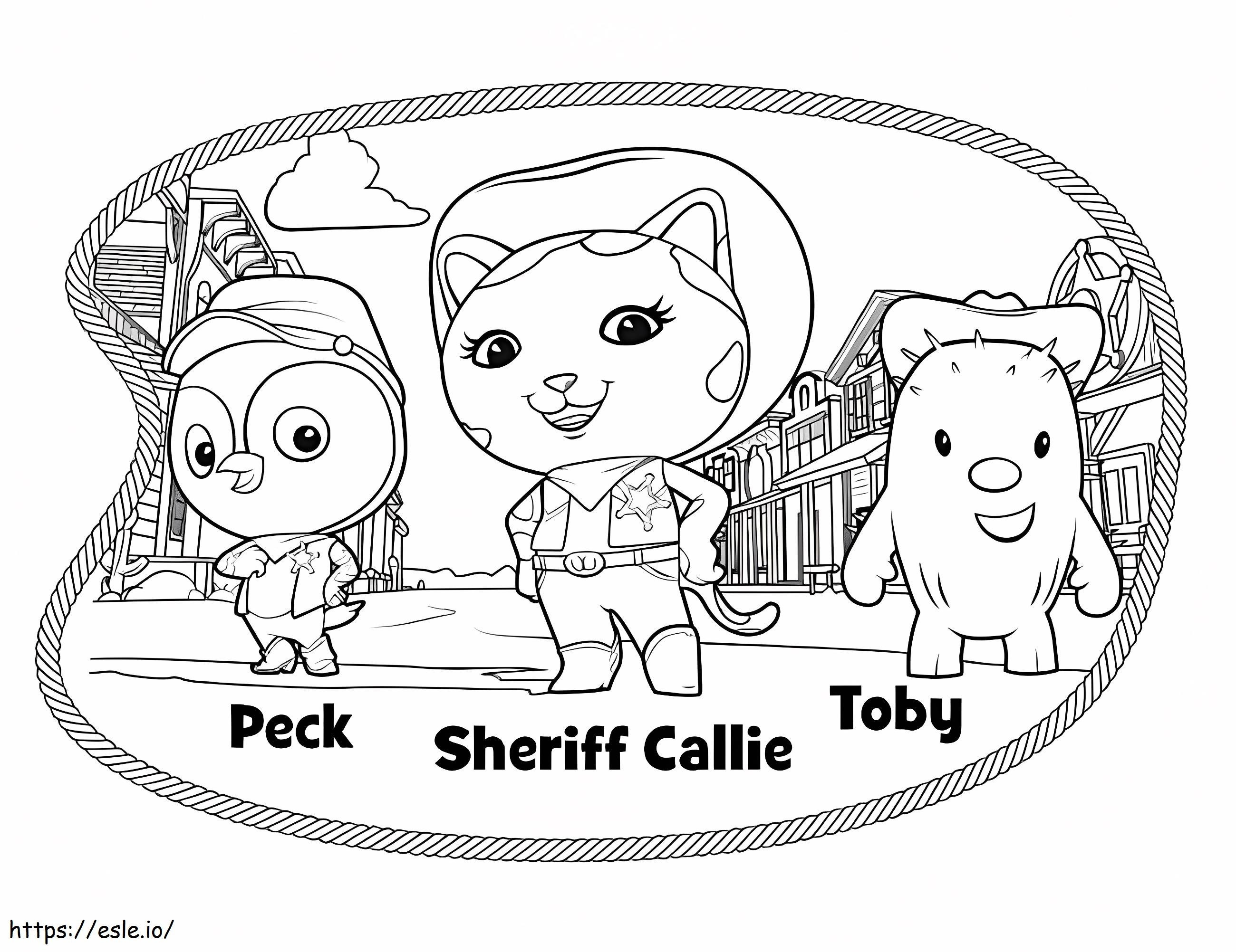 Sheriff Callie Characters coloring page