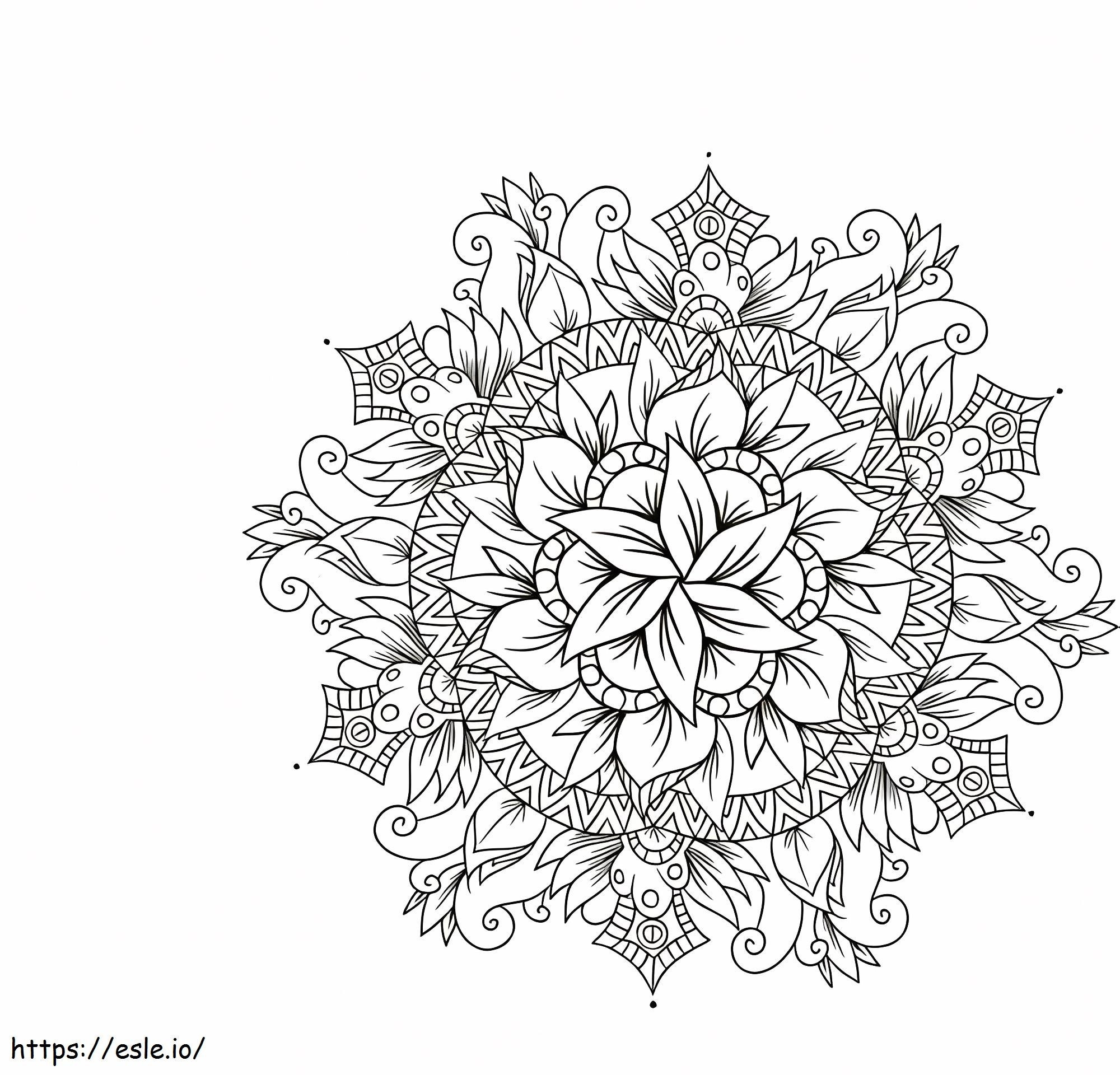 1559702255 Impresionante Mandala de Flores A4 para colorear