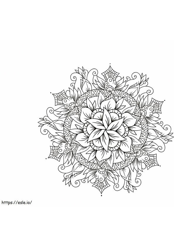 1559702255 Impresionante Mandala de Flores A4 para colorear