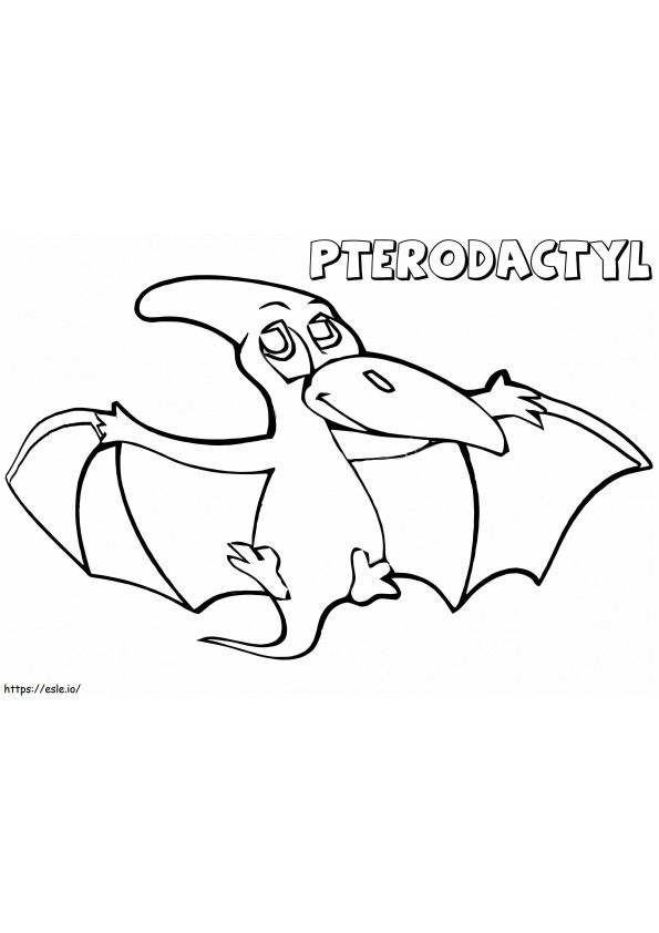 Pterodactil drăguț de colorat
