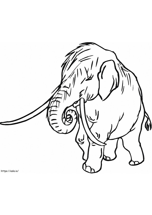 Coloriage Bébé mammouth à imprimer dessin