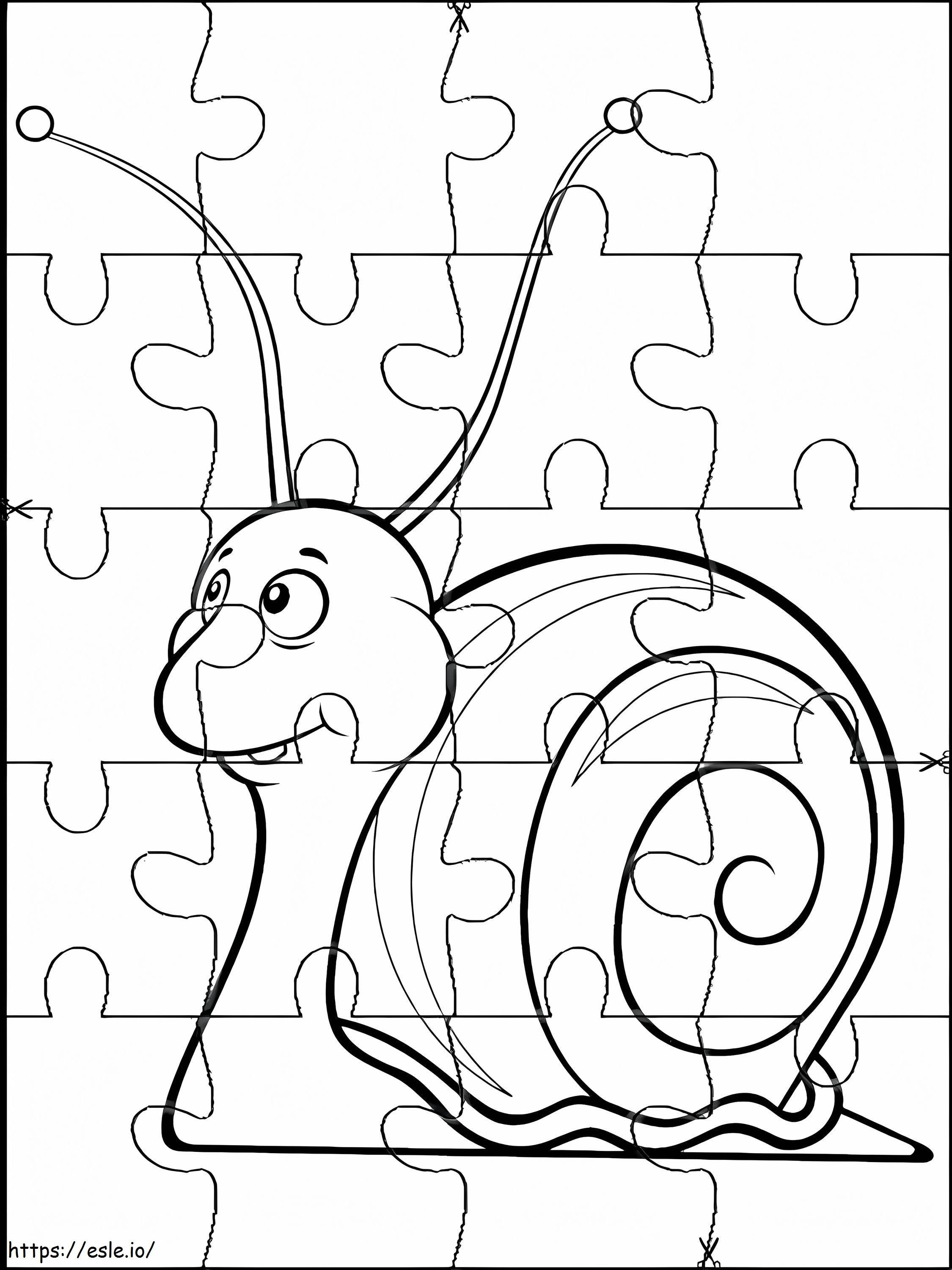 Coloriage Puzzle Escargot à imprimer dessin