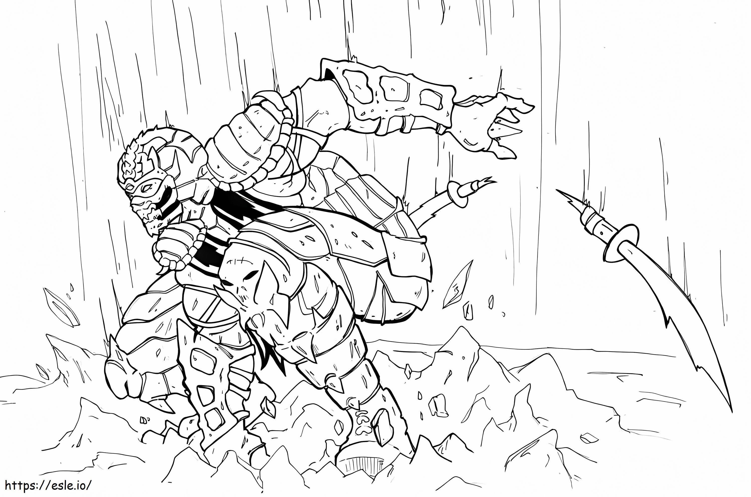 Coloriage Scorpion Mortal Kombat 6 à imprimer dessin