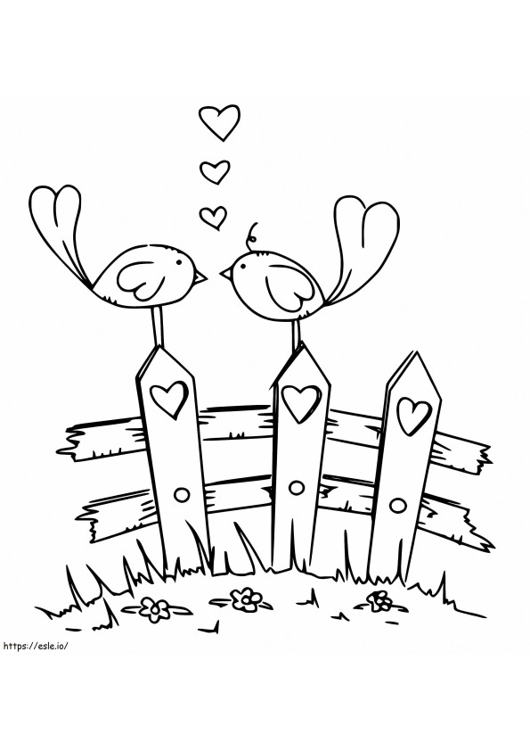 Cute Bird Couple coloring page