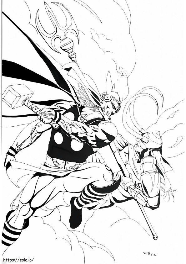 Coloriage Thor contre Loki à imprimer dessin