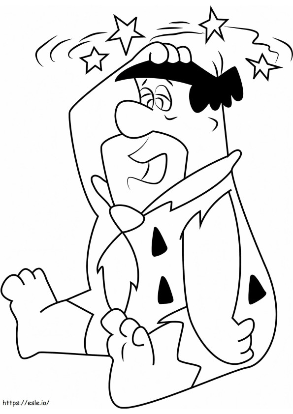 Crazy Fred Flintstone coloring page