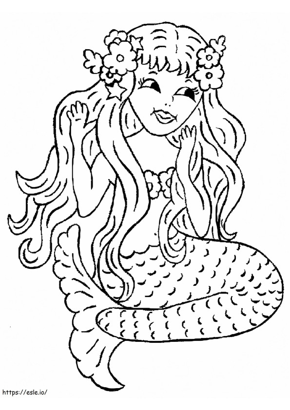 Coloriage Sirène d'Hawaï à imprimer dessin