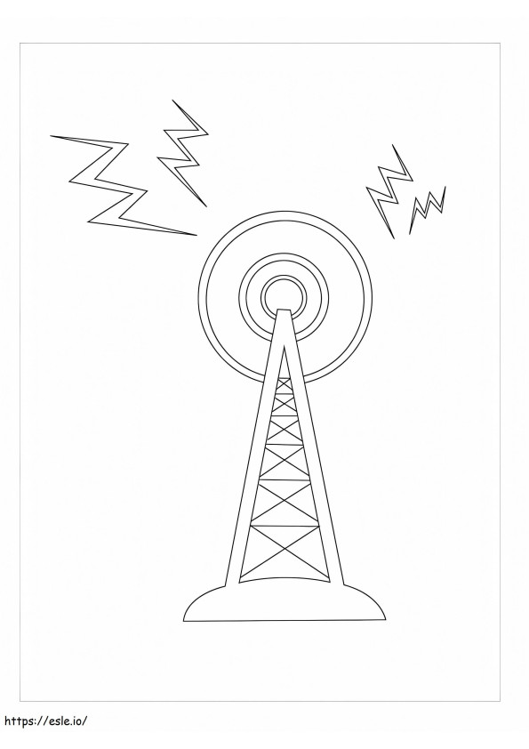 Torre de radio sencilla para colorear