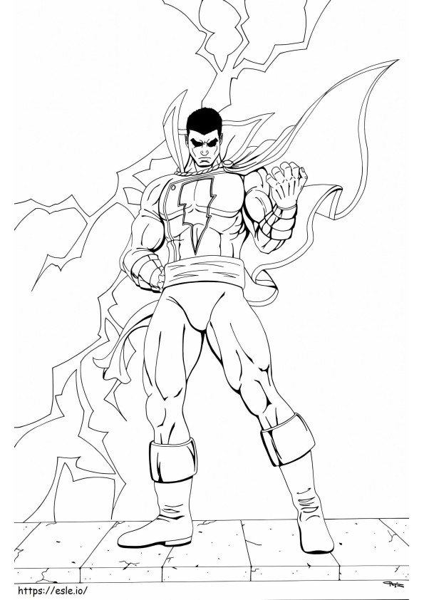 Coloriage Capitaine Marvel Shazam à imprimer dessin