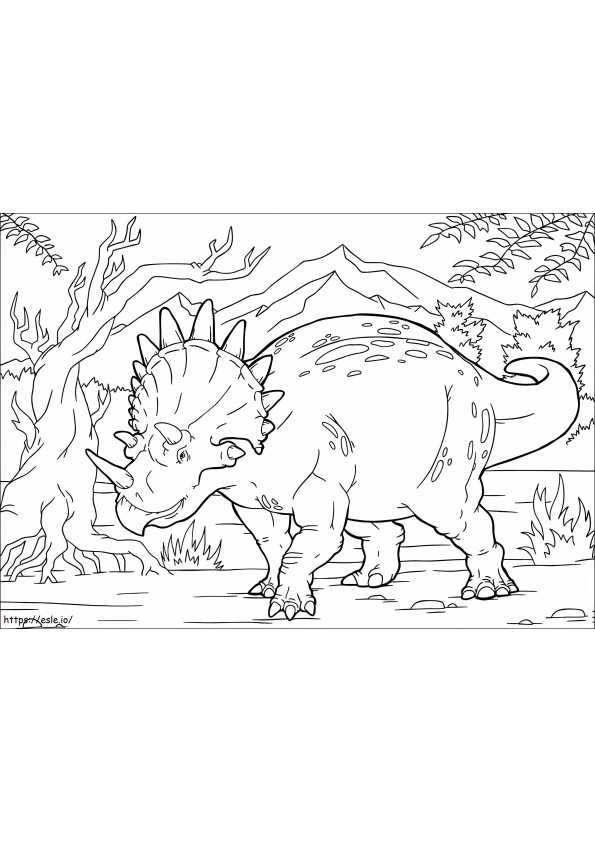 恐竜トリケラトプス ぬりえ - 塗り絵